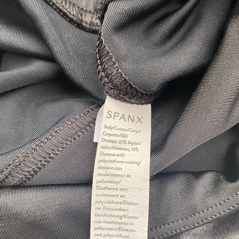 Spanx Faux Black Leather Moto Leggings, Small - Picture 7 of 10